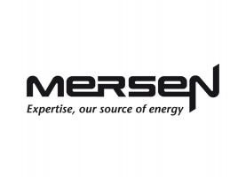 Mersen logo in black with baseline
