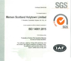 Mersen Scotland Holytown Ltd - Certificate of Registration - ISO 14001:2015