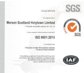 Mersen Scotland Holytown Ltd - Certificate of Registration - ISO 9001:2015