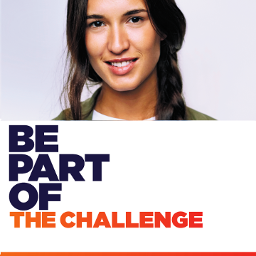 woman close up - be part of the challenger Mersen