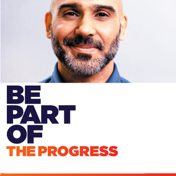 man close up - be part of the progress mersen